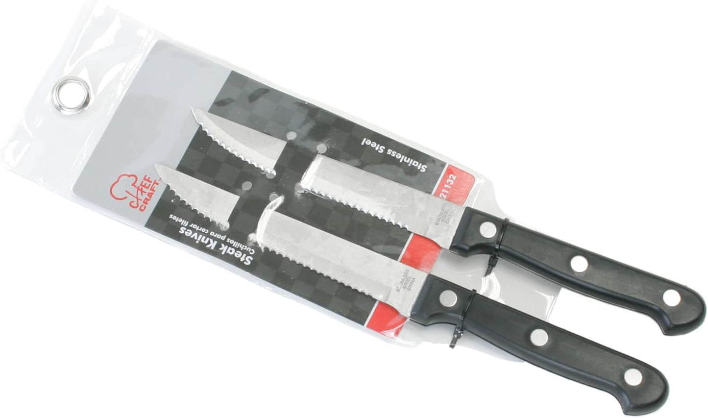 Select Paring Knives, 9.5 inch 2 piece knife set, Stainless Steel/Black