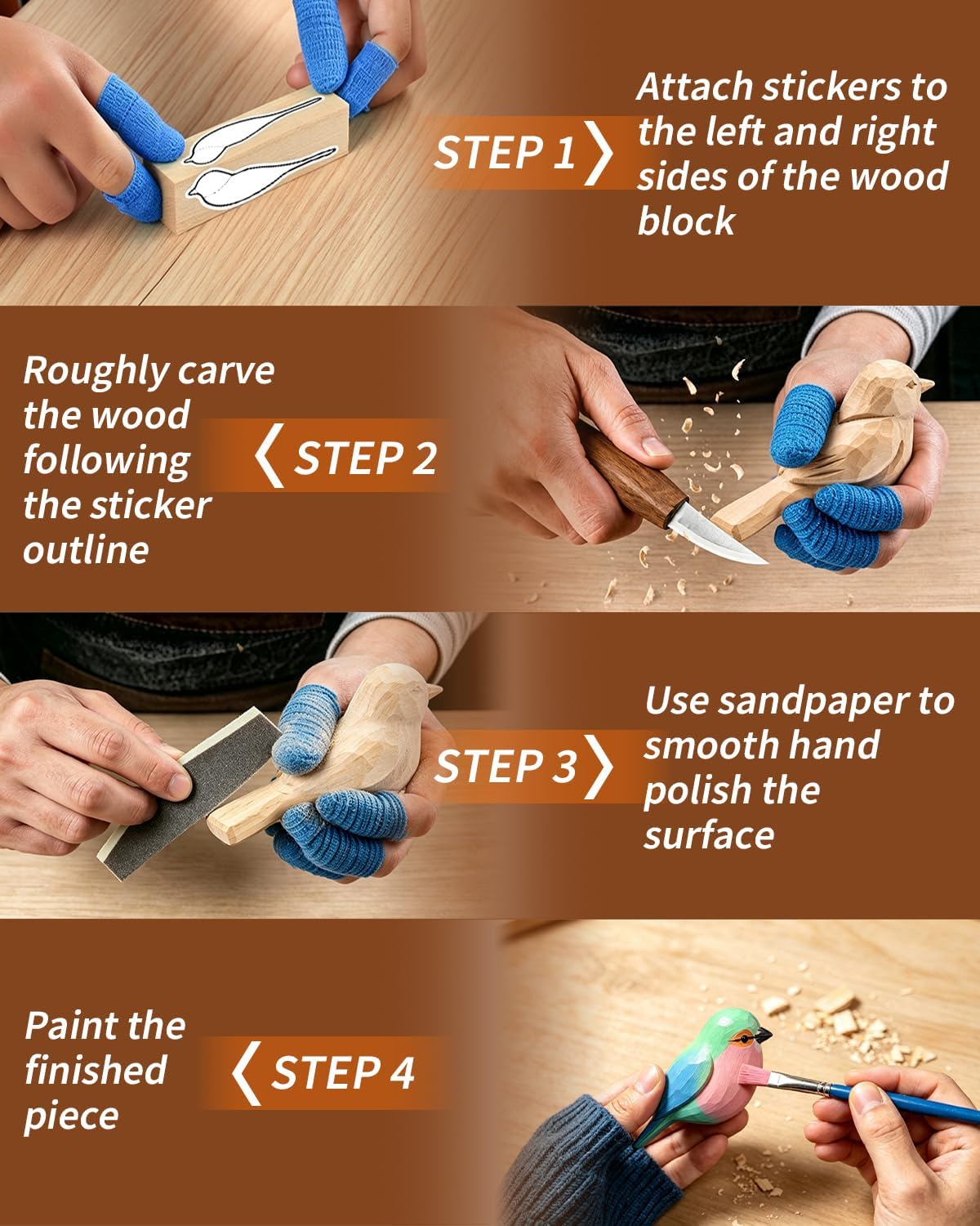Wood Carving Kit Whittling Kit: Wood Carving Knife Tools with Leather Case