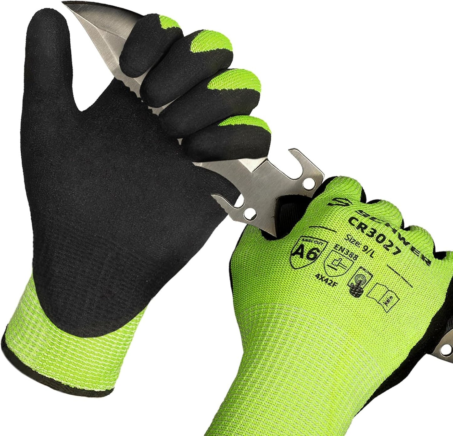 2 Pairs Cut Resistant Gloves ANSI A6/A7 (Send Randomly) Cut Proof Work Gloves, Touchscreen, for Men and Women Used for Woodworking, Glass Cutting, Construction, Cargo Handling, Car Repair, L