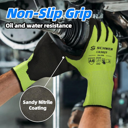 2 Pairs Cut Resistant Gloves ANSI A6/A7 (Send Randomly) Cut Proof Work Gloves, Touchscreen, for Men and Women Used for Woodworking, Glass Cutting, Construction, Cargo Handling, Car Repair, L