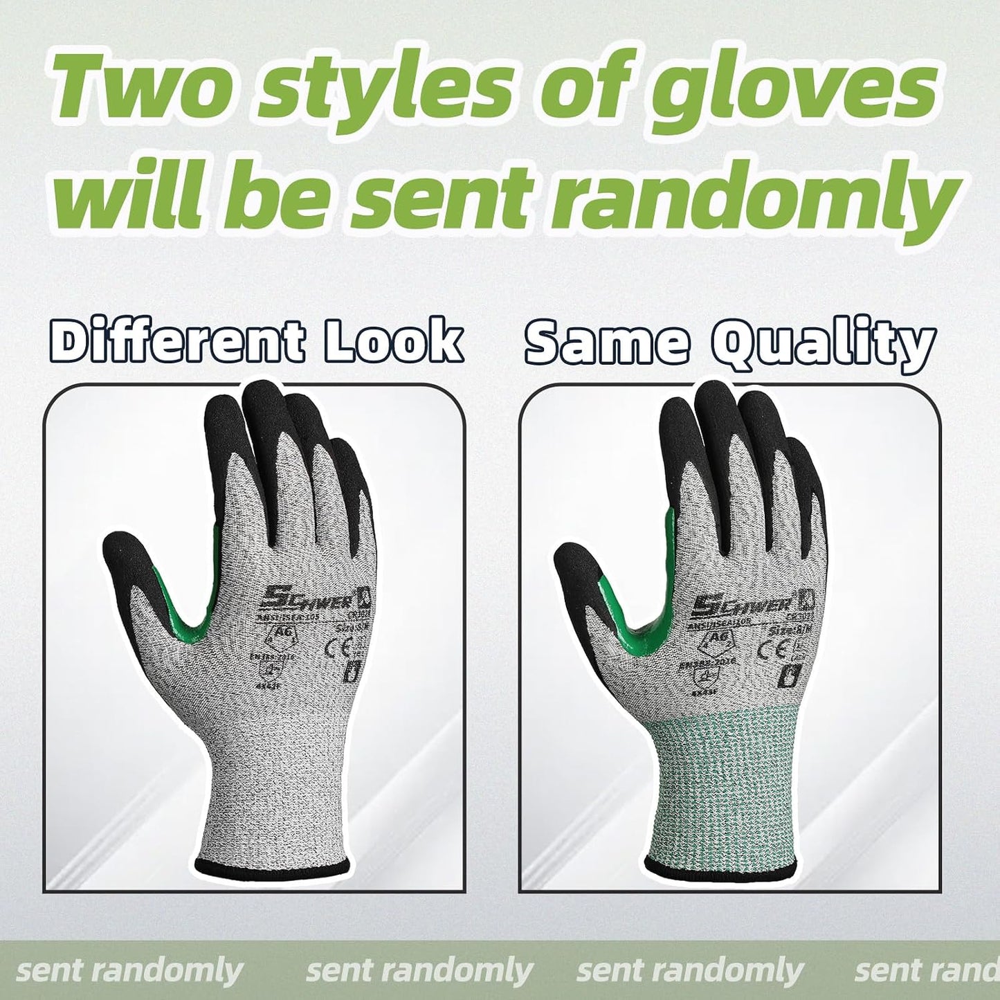 2 Pairs Cut Resistant Gloves ANSI A6/A7 (Send Randomly) Cut Proof Work Gloves, Touchscreen, for Men and Women Used for Woodworking, Glass Cutting, Construction, Cargo Handling, Car Repair, L