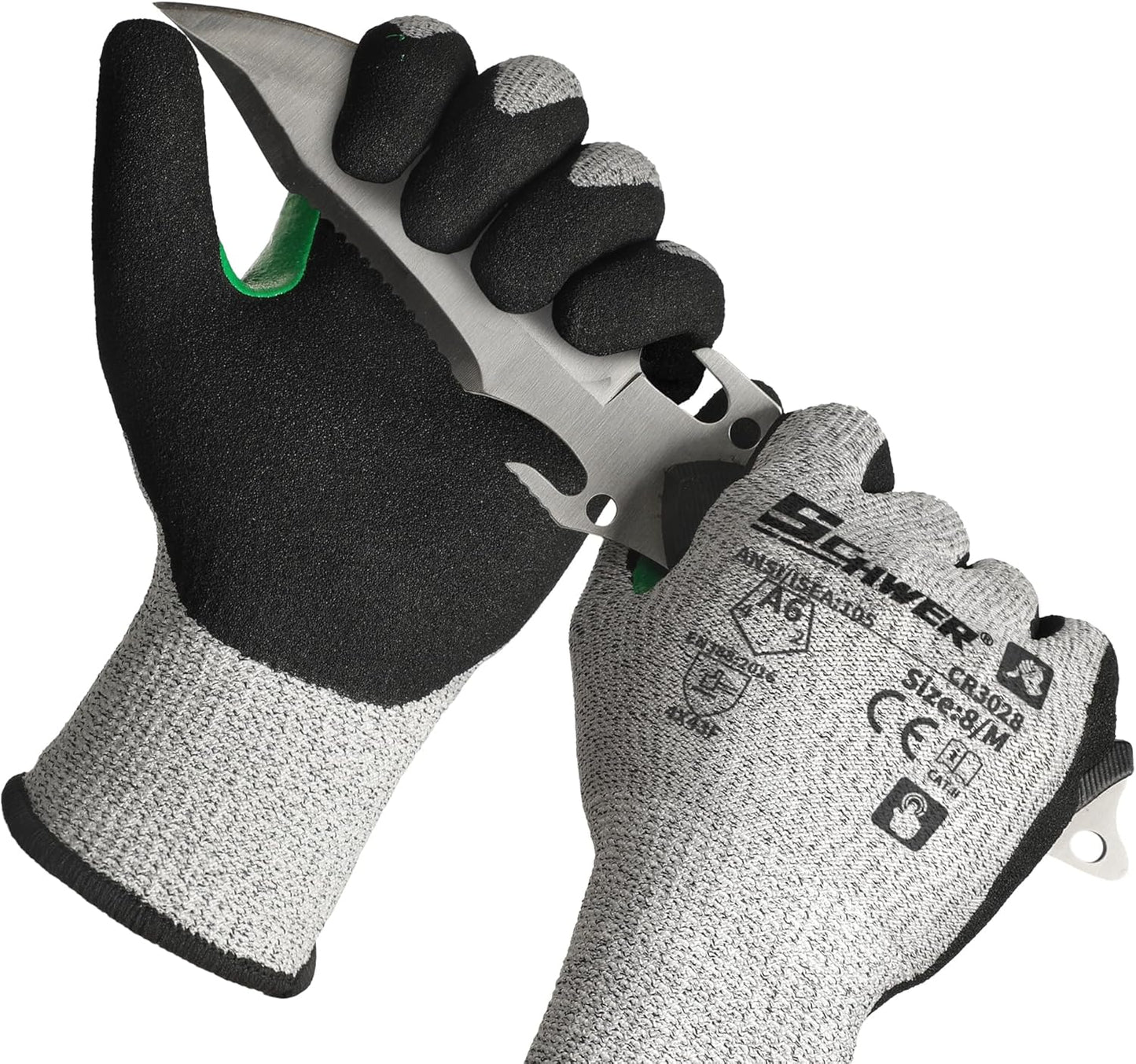 2 Pairs Cut Resistant Gloves ANSI A6/A7 (Send Randomly) Cut Proof Work Gloves, Touchscreen, for Men and Women Used for Woodworking, Glass Cutting, Construction, Cargo Handling, Car Repair, L