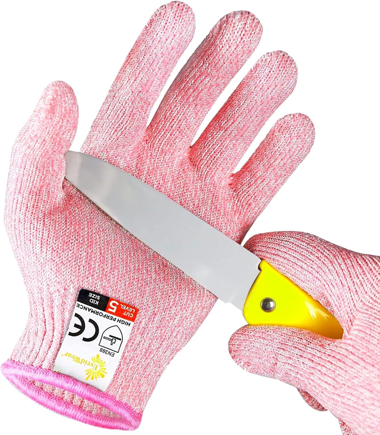 Cut Resistant Gloves for Kids 4-6 Years, Level 5 Protection Cutting Gloves Food Grade for Cooking, Whittling, Wood Carving, Gardening and DIY