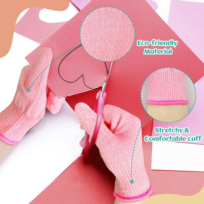 Cut Resistant Gloves for Kids 4-6 Years, Level 5 Protection Cutting Gloves Food Grade for Cooking, Whittling, Wood Carving, Gardening and DIY