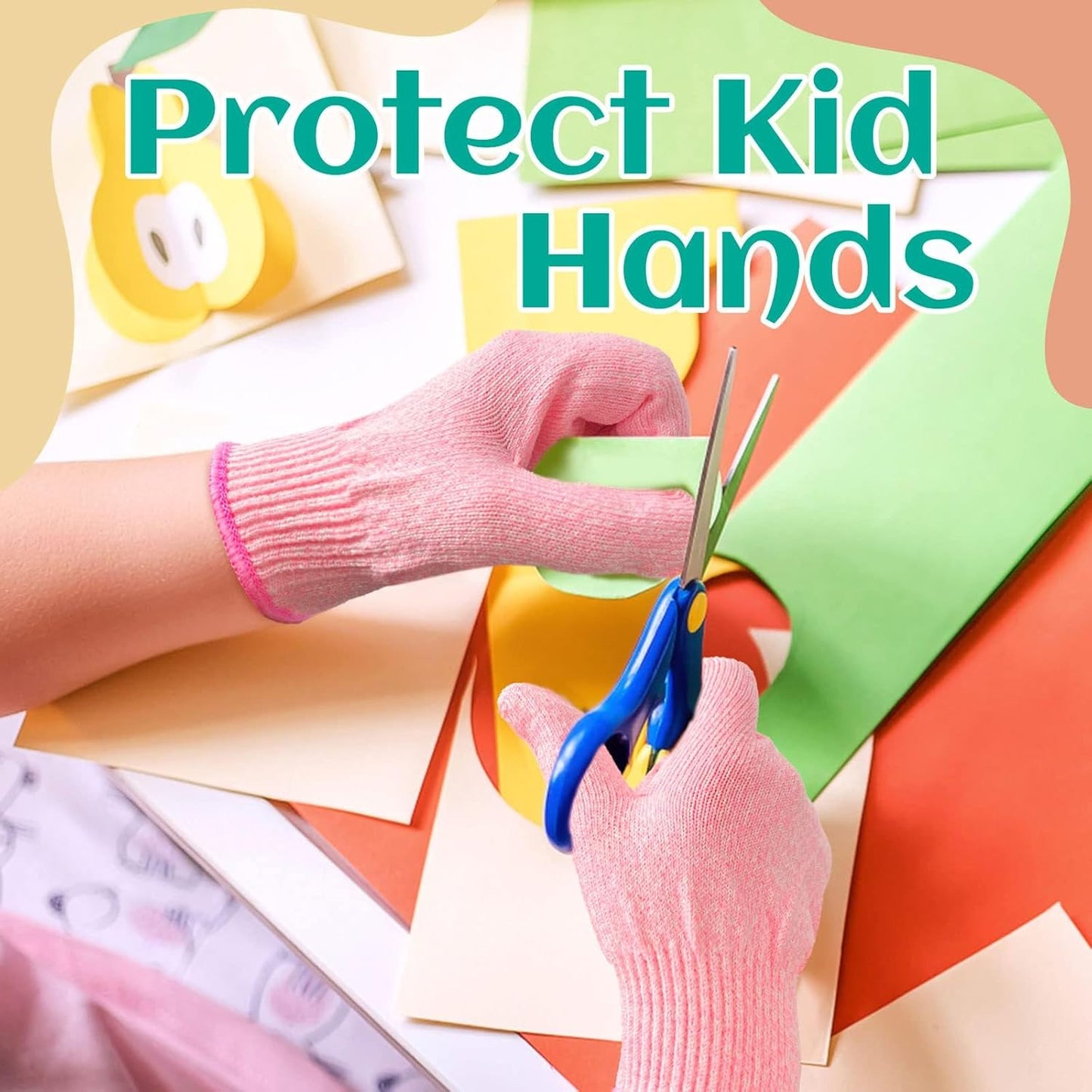 Cut Resistant Gloves for Kids 4-6 Years, Level 5 Protection Cutting Gloves Food Grade for Cooking, Whittling, Wood Carving, Gardening and DIY