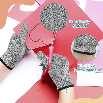 Cut Resistant Gloves for Kids 4-6 Years, Level 5 Protection Cutting Gloves Food Grade for Cooking, Whittling, Wood Carving, Gardening and DIY