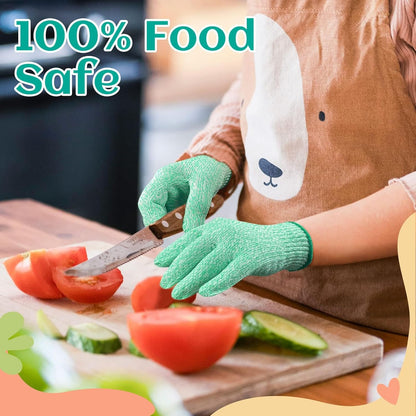 Cut Resistant Gloves for Kids 4-6 Years, Level 5 Protection Cutting Gloves Food Grade for Cooking, Whittling, Wood Carving, Gardening and DIY