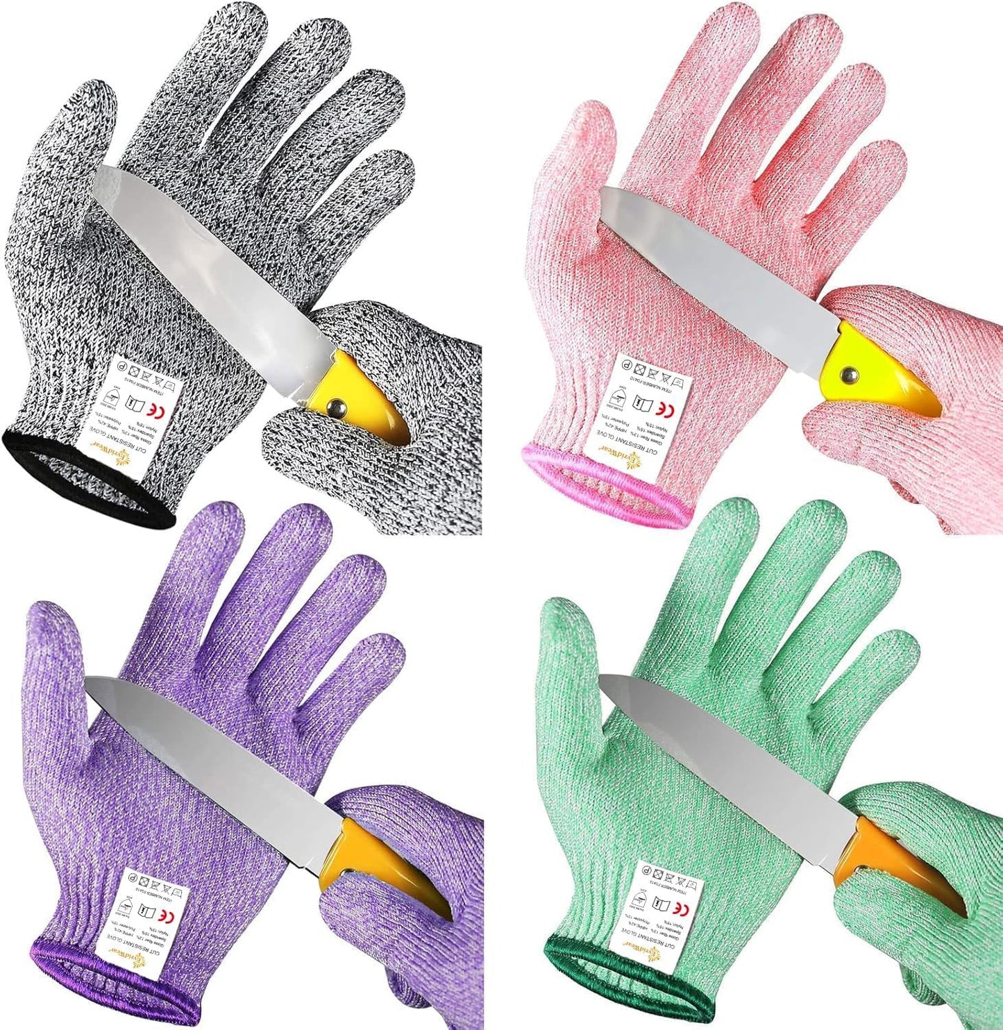 Cut Resistant Gloves for Kids 4-6 Years, Level 5 Protection Cutting Gloves Food Grade for Cooking, Whittling, Wood Carving, Gardening and DIY