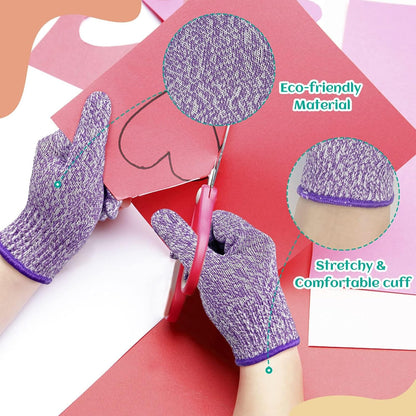 Cut Resistant Gloves for Kids 4-6 Years, Level 5 Protection Cutting Gloves Food Grade for Cooking, Whittling, Wood Carving, Gardening and DIY