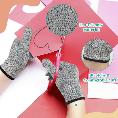 Cut Resistant Gloves for Kids 4-6 Years, Level 5 Protection Cutting Gloves Food Grade for Cooking, Whittling, Wood Carving, Gardening and DIY