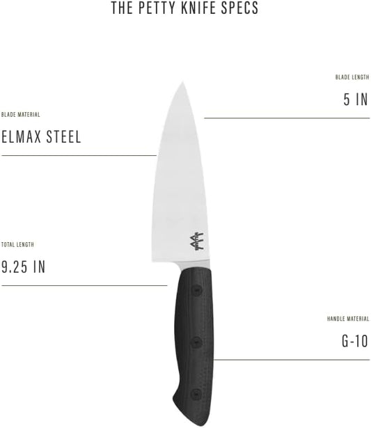 . Petty Knife | 5" Elmax Steel Blade | Versatile Culinary Tool