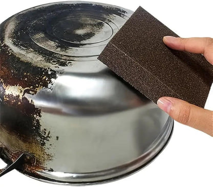 Emery Magic Wipe,Carborundum Sponge,Heavy Duty Scouring Sponges - Fiberglass-Free Nano Rust Eraser for Pots, Pans, Grill, Oven Racks & Sink Stains, 2PCS