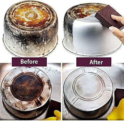Emery Magic Wipe,Carborundum Sponge,Heavy Duty Scouring Sponges - Fiberglass-Free Nano Rust Eraser for Pots, Pans, Grill, Oven Racks & Sink Stains, 2PCS