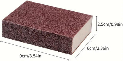 Emery Magic Wipe,Carborundum Sponge,Heavy Duty Scouring Sponges - Fiberglass-Free Nano Rust Eraser for Pots, Pans, Grill, Oven Racks & Sink Stains, 2PCS