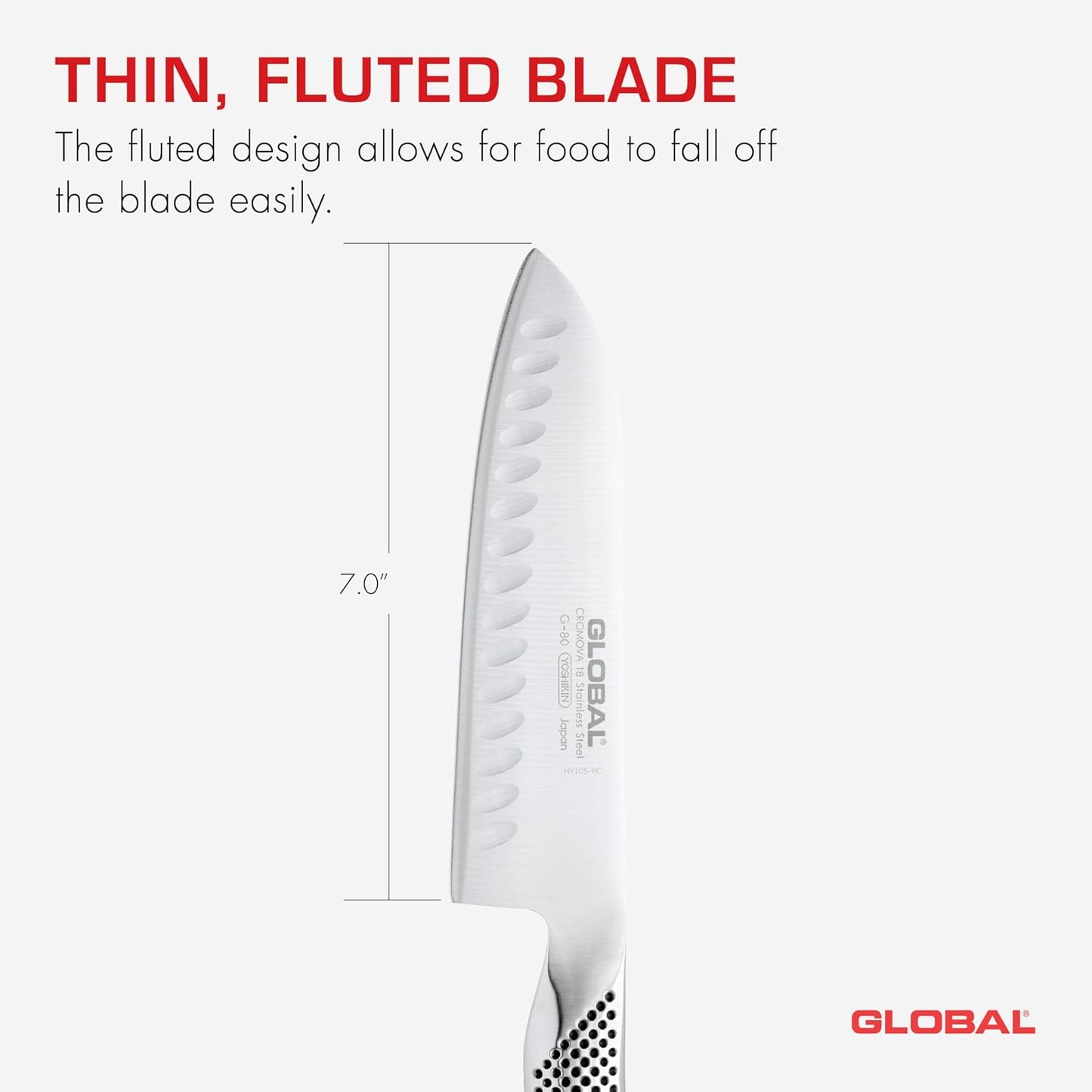 Global 7" Hollow Ground Santoku Knife G 80