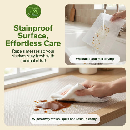 Shelf Liner Cabinet Liner Non-Adhesive Drawer Liner 12 in x 33 FT | Non-Slip, Washable, Waterproof, Fridge Liners, Contact Paper, Shelf Liners for Cabinets, Kitchen, Refrigerator, Clear