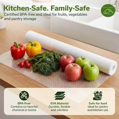 Shelf Liner Cabinet Liner Non-Adhesive Drawer Liner 12 in x 33 FT | Non-Slip, Washable, Waterproof, Fridge Liners, Contact Paper, Shelf Liners for Cabinets, Kitchen, Refrigerator, Clear