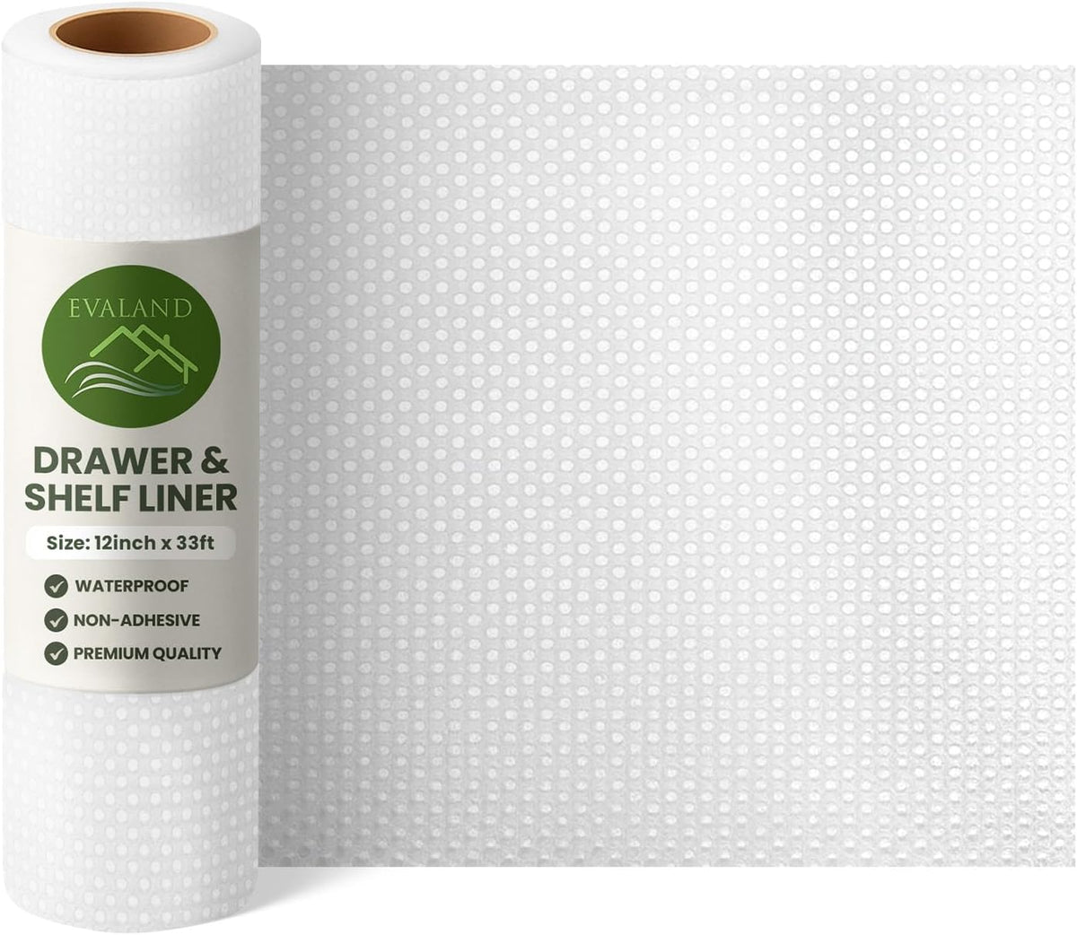 Shelf Liner Cabinet Liner Non-Adhesive Drawer Liner 12 in x 33 FT | Non-Slip, Washable, Waterproof, Fridge Liners, Contact Paper, Shelf Liners for Cabinets, Kitchen, Refrigerator, Clear