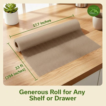 Shelf Liner Cabinet Liner Non-Adhesive Drawer Liner 12 in x 33 FT | Non-Slip, Washable, Waterproof, Fridge Liners, Contact Paper, Shelf Liners for Cabinets, Kitchen, Refrigerator, Clear