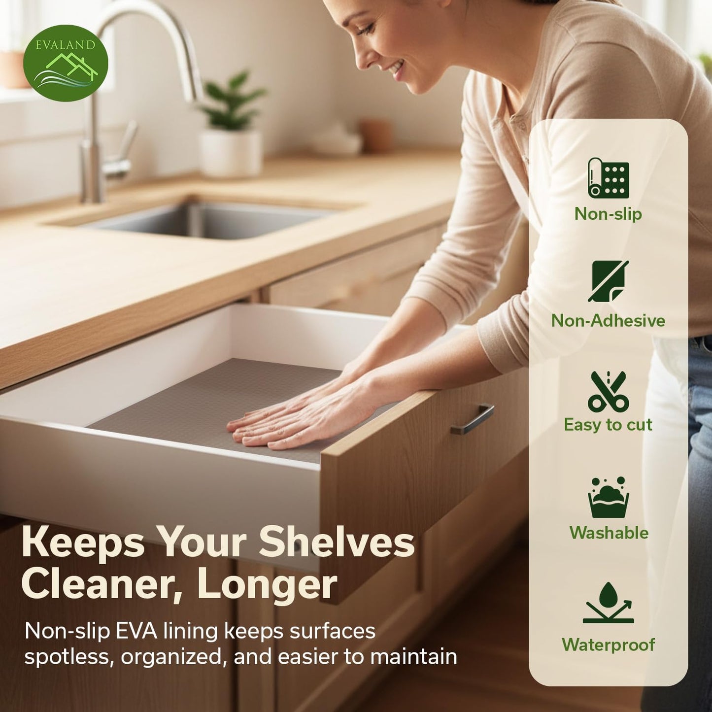 Shelf Liner Cabinet Liner Non-Adhesive Drawer Liner 12 in x 33 FT | Non-Slip, Washable, Waterproof, Fridge Liners, Contact Paper, Shelf Liners for Cabinets, Kitchen, Refrigerator, Clear
