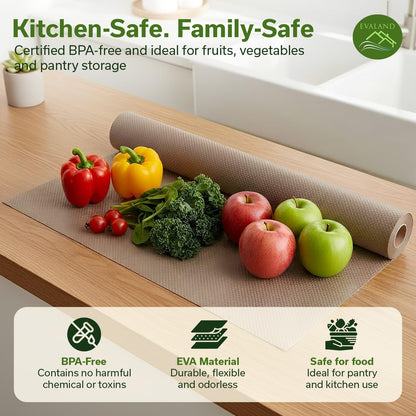 Shelf Liner Cabinet Liner Non-Adhesive Drawer Liner 12 in x 33 FT | Non-Slip, Washable, Waterproof, Fridge Liners, Contact Paper, Shelf Liners for Cabinets, Kitchen, Refrigerator, Clear