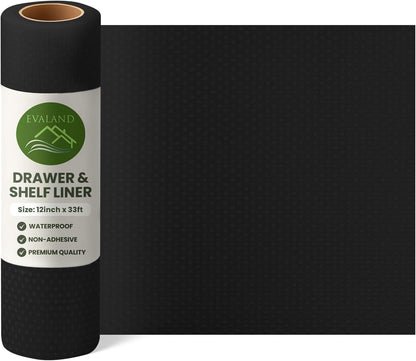 Shelf Liner Cabinet Liner Non-Adhesive Drawer Liner 12 in x 33 FT | Non-Slip, Washable, Waterproof, Fridge Liners, Contact Paper, Shelf Liners for Cabinets, Kitchen, Refrigerator, Clear