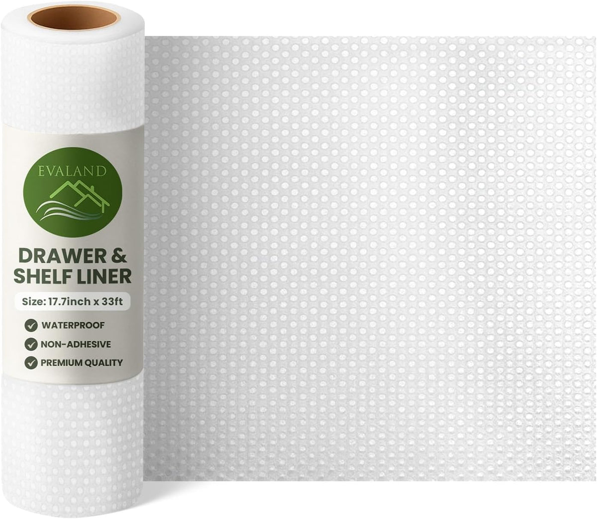 Shelf Liner Cabinet Liner Non-Adhesive Drawer Liner 12 in x 33 FT | Non-Slip, Washable, Waterproof, Fridge Liners, Contact Paper, Shelf Liners for Cabinets, Kitchen, Refrigerator, Clear
