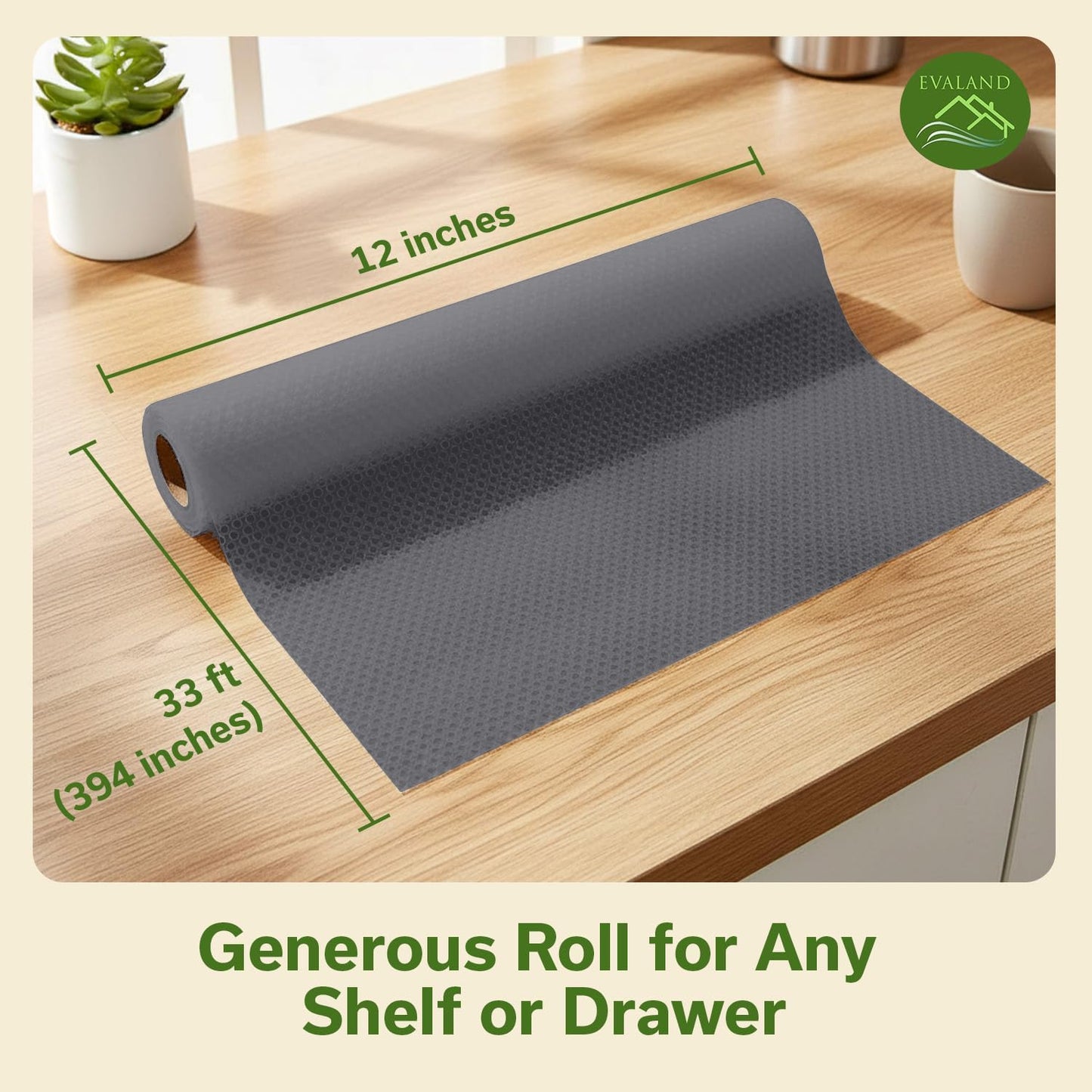 Shelf Liner Cabinet Liner Non-Adhesive Drawer Liner 12 in x 33 FT | Non-Slip, Washable, Waterproof, Fridge Liners, Contact Paper, Shelf Liners for Cabinets, Kitchen, Refrigerator, Clear
