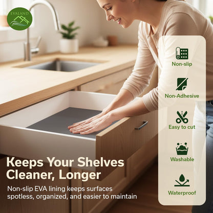 Shelf Liner Cabinet Liner Non-Adhesive Drawer Liner 12 in x 33 FT | Non-Slip, Washable, Waterproof, Fridge Liners, Contact Paper, Shelf Liners for Cabinets, Kitchen, Refrigerator, Clear