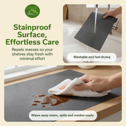 Shelf Liner Cabinet Liner Non-Adhesive Drawer Liner 12 in x 33 FT | Non-Slip, Washable, Waterproof, Fridge Liners, Contact Paper, Shelf Liners for Cabinets, Kitchen, Refrigerator, Clear