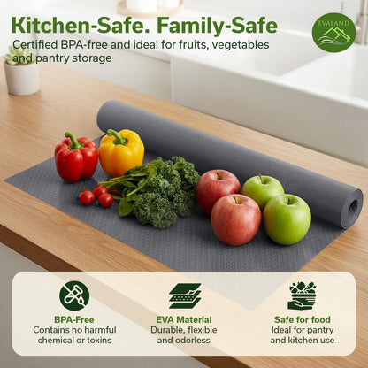 Shelf Liner Cabinet Liner Non-Adhesive Drawer Liner 12 in x 33 FT | Non-Slip, Washable, Waterproof, Fridge Liners, Contact Paper, Shelf Liners for Cabinets, Kitchen, Refrigerator, Clear