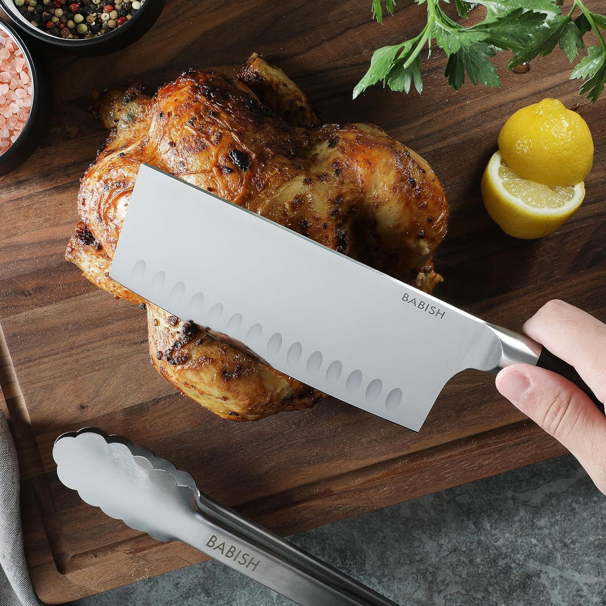 6.5-Inch Forged Cleaver Knife – High-Carbon 1.4116 German Steel Full Tang Kitchen Knife for Heavy-Duty Chopping and Slicing