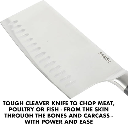 6.5-Inch Forged Cleaver Knife – High-Carbon 1.4116 German Steel Full Tang Kitchen Knife for Heavy-Duty Chopping and Slicing