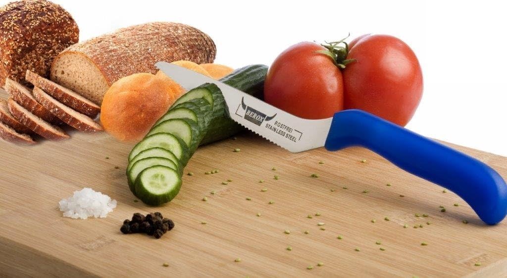 Chef Junior 5 Inches Blade Kitchen Cutting Slicing Knife Offset Handle (Blue)