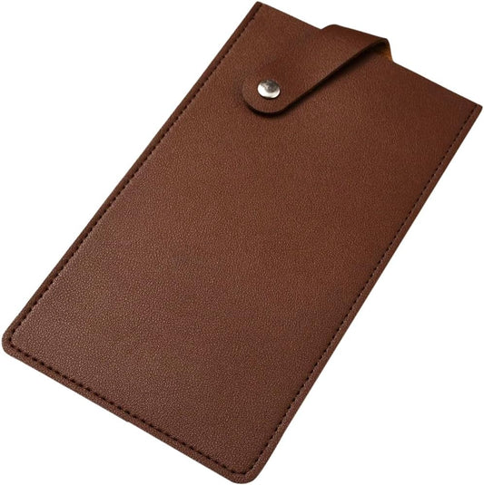 Universal PU Leather Meat Knife Cleaver Edge Guard Waterproof Wide Butcher Scissors Knife Sheath Dark Brown Durable Chef Scissors Cover Sleeve Protector Case Holder with Snap for Kitchen