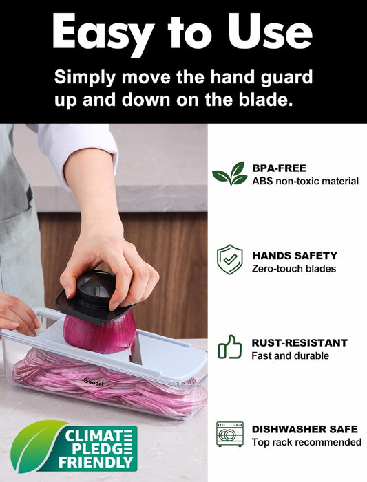 Professional Mandoline Slicer for Kitchen, Multi Purpose Vegetable Slicer Cutter, Vegetable Cutter Onion Cutter for Veggie Fruit Cheese
