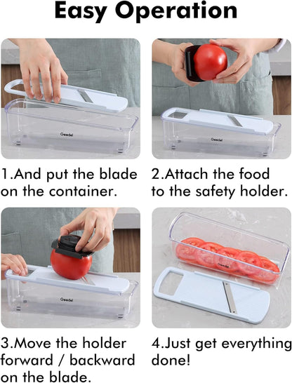 Professional Mandoline Slicer for Kitchen, Multi Purpose Vegetable Slicer Cutter, Vegetable Cutter Onion Cutter for Veggie Fruit Cheese