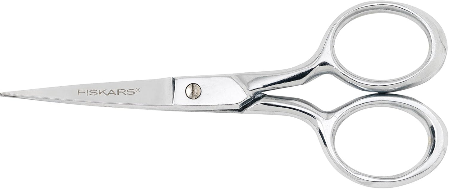 Forged Scissors - 8" Stainless Steel - Paper and Fabric Scissors for Office, Arts, and Crafts - Silver