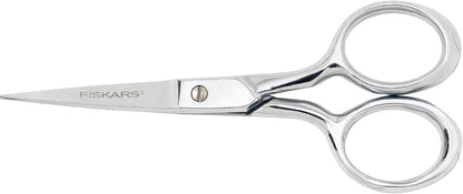 Forged Scissors - 8" Stainless Steel - Paper and Fabric Scissors for Office, Arts, and Crafts - Silver