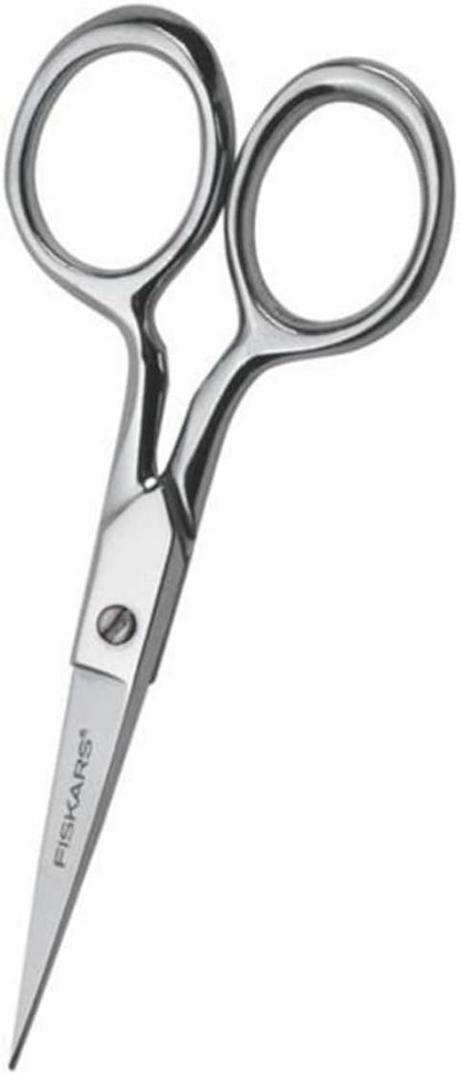 Forged Scissors - 8" Stainless Steel - Paper and Fabric Scissors for Office, Arts, and Crafts - Silver