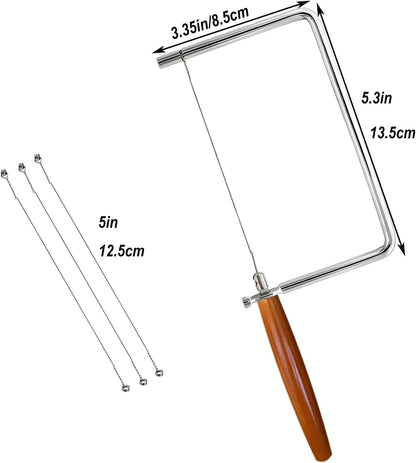 6in Cheese Slicer Kit Accessories Kitchen Knife Cheese Cutter Stainless Steel Components DIY for Making Giftable Cheese Cutting Boards with This Cheese Cutter Kit,Wire Cheese Slicer(4Slicer+12Wires)6"