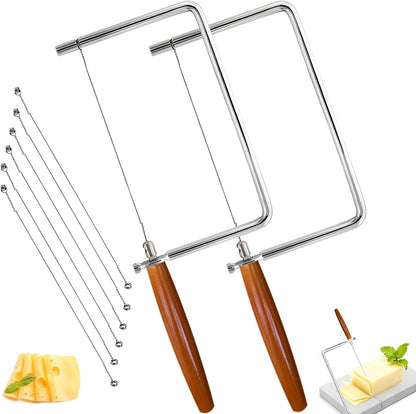 6in Cheese Slicer Kit Accessories Kitchen Knife Cheese Cutter Stainless Steel Components DIY for Making Giftable Cheese Cutting Boards with This Cheese Cutter Kit,Wire Cheese Slicer(4Slicer+12Wires)6"