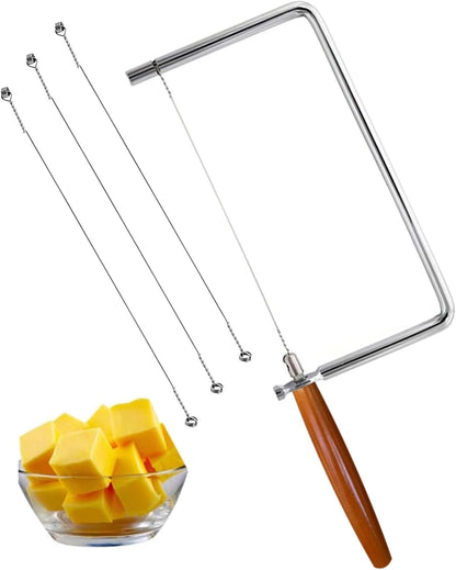 6in Cheese Slicer Kit Accessories Kitchen Knife Cheese Cutter Stainless Steel Components DIY for Making Giftable Cheese Cutting Boards with This Cheese Cutter Kit,Wire Cheese Slicer(4Slicer+12Wires)6"