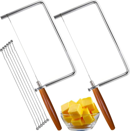 6in Cheese Slicer Kit Accessories Kitchen Knife Cheese Cutter Stainless Steel Components DIY for Making Giftable Cheese Cutting Boards with This Cheese Cutter Kit,Wire Cheese Slicer(4Slicer+12Wires)6"