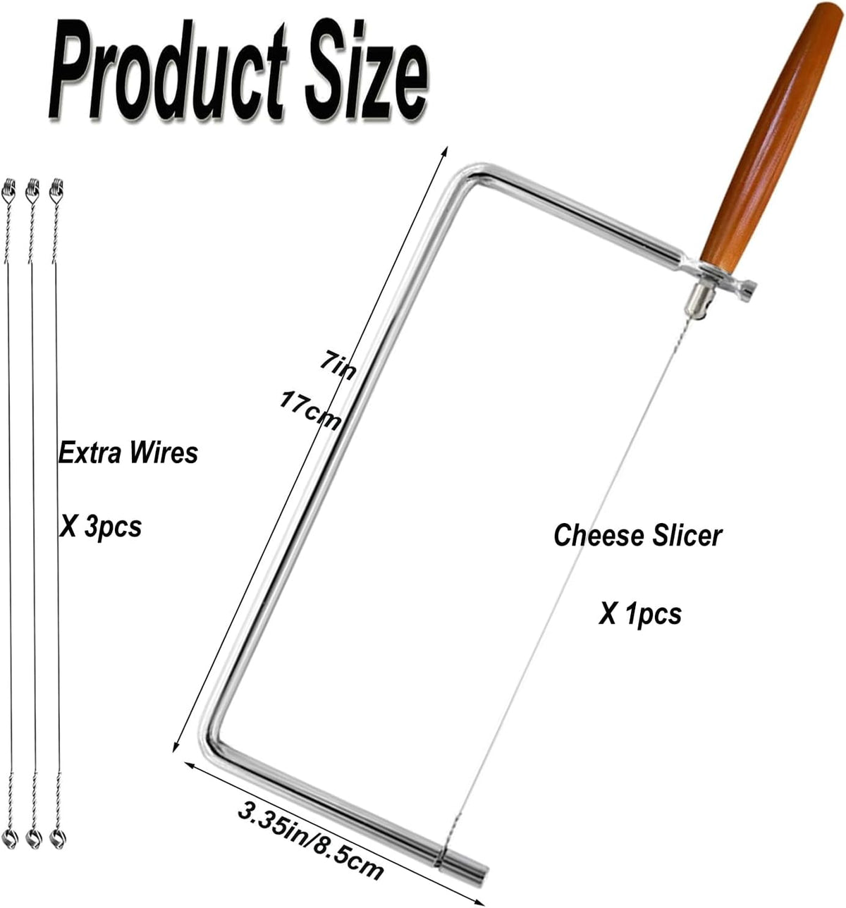 6in Cheese Slicer Kit Accessories Kitchen Knife Cheese Cutter Stainless Steel Components DIY for Making Giftable Cheese Cutting Boards with This Cheese Cutter Kit,Wire Cheese Slicer(4Slicer+12Wires)6"