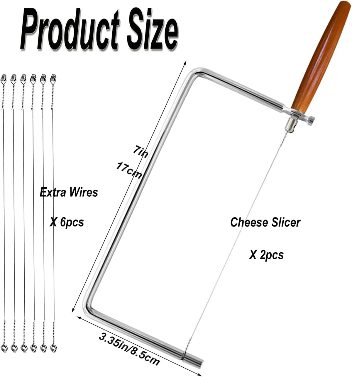 6in Cheese Slicer Kit Accessories Kitchen Knife Cheese Cutter Stainless Steel Components DIY for Making Giftable Cheese Cutting Boards with This Cheese Cutter Kit,Wire Cheese Slicer(4Slicer+12Wires)6"
