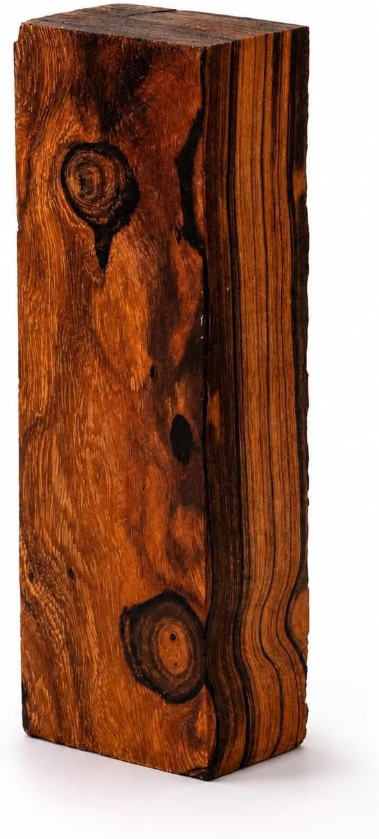 Desert Ironwood Blanks (Burl Ball Pattern) — Grade A, 5 1/8 x 1 3/4 x 1 1/4 in — Exotic Hardwood Lumber Blocks — Ironwood Wood Turning Blanks for Knife Handles, Carving & DIY Woodworking