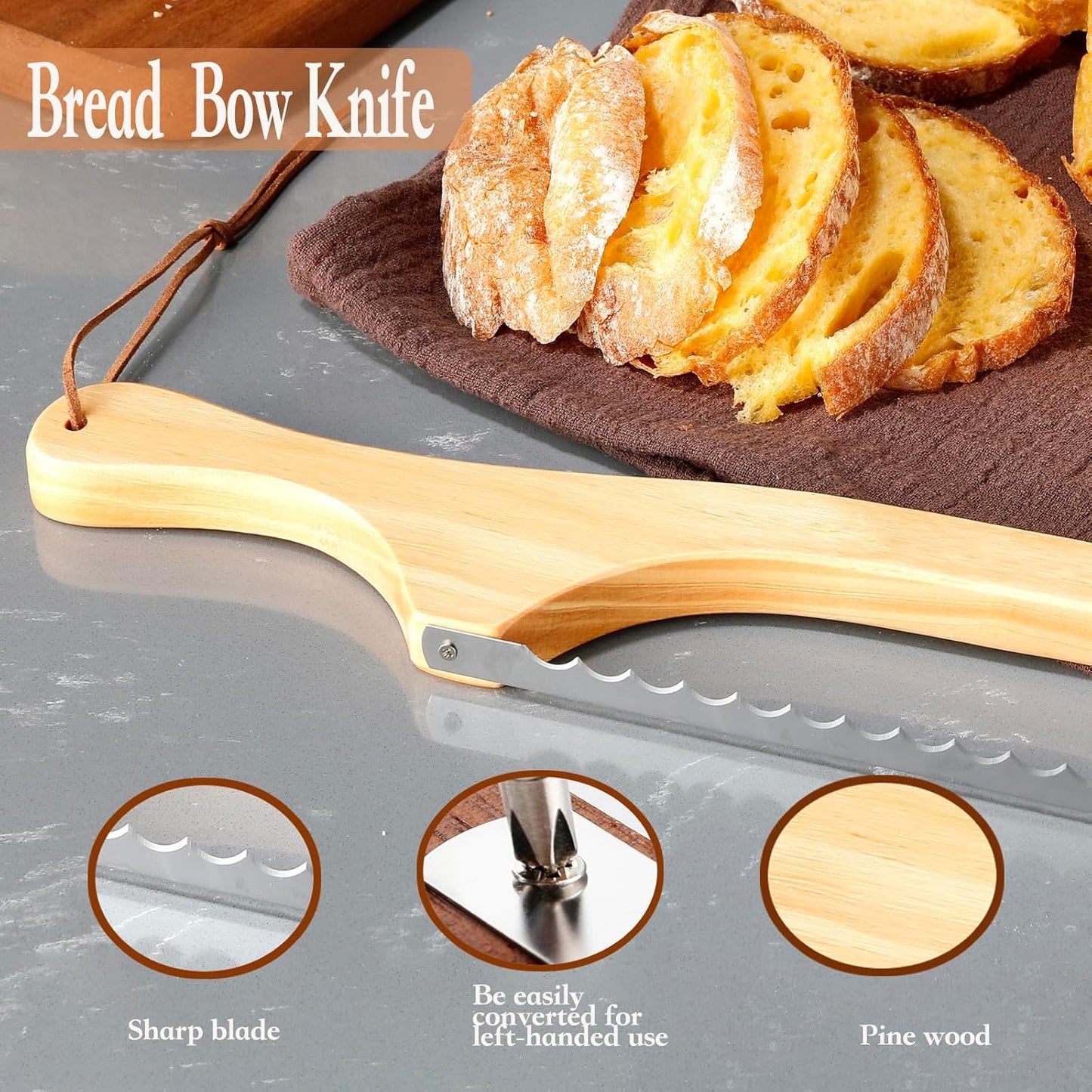 Bread Knife for Homemade Bread,Bread slicer for Homemade Bread | 15.7" Bread slicer for Homemade Bread, Baguettes and More Cuts Thin,Bow Design Easy to Cutting Even Slices