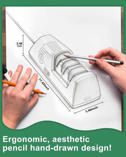 Electric Knife Sharpener with Replaceable Sharpening Head | 3-Stage Sharpening, 15° Precision Angle, Diamond Sharpening System, Metal & Ceramic Knives, Exquisite Gifts & Packaging