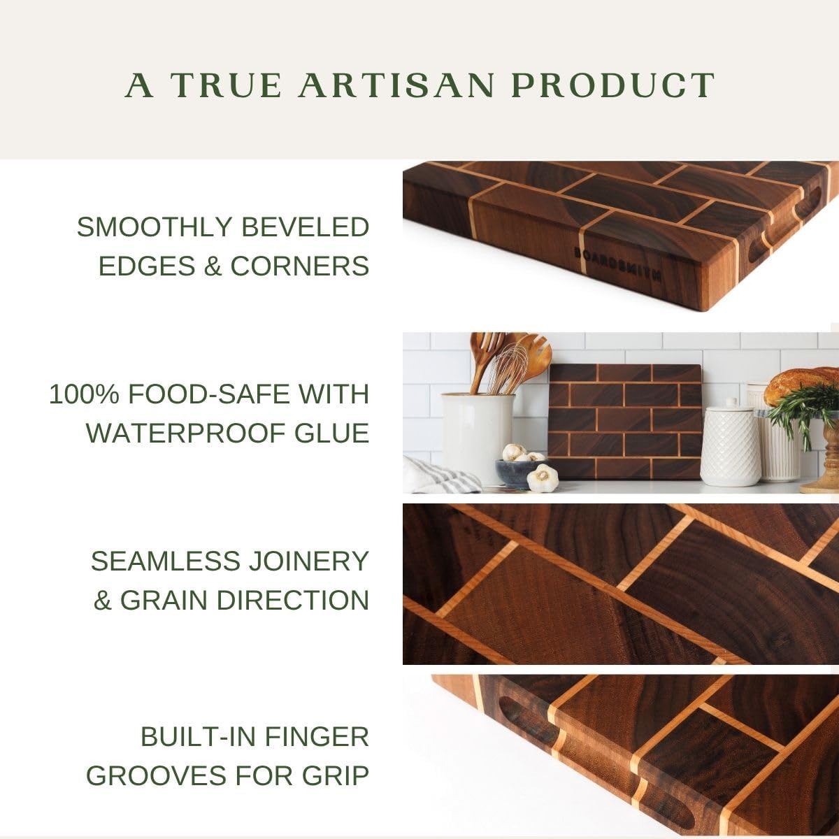 Walnut Sidekick End Grain Cutting Board - Walnut Wood Cutting Board for Kitchen - Kitchen Cutting Board - Wooden Cutting Board